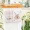 Pink Bunny Rabbit Ears Floral Leaves Easter Kitchen Towels Dish Towels, 18x26 Inch Be Kind Seasonal Decoration Hand Towels Set of 4